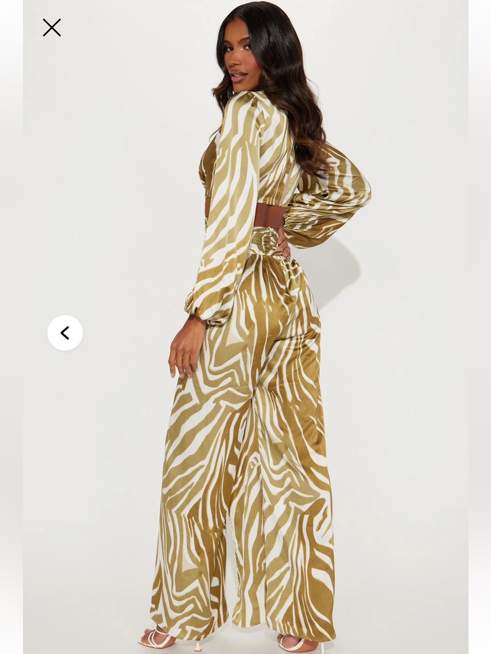 “FASHION NOVA” Lillie Satin Zebra Print Cutout Jumpsuit - Picture 3 of 14
